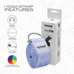 RDX SPORTS RDX F17 D-Ring Steel Buckle Cotton Yoga Strap -Rdx Sports f17 yoga strap pattern 7
