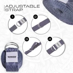RDX SPORTS RDX F18 D-Ring Steel Buckle Cotton Yoga Strap -Rdx Sports f18 yoga strap pattern 6