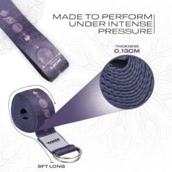 RDX SPORTS RDX F19 D-Ring Steel Buckle Cotton Yoga Strap -Rdx Sports f19 yoga strap pattern 3