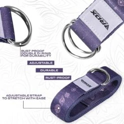 RDX SPORTS RDX F19 D-Ring Steel Buckle Cotton Yoga Strap -Rdx Sports f19 yoga strap pattern 4