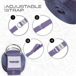 RDX SPORTS RDX F19 D-Ring Steel Buckle Cotton Yoga Strap -Rdx Sports f19 yoga strap pattern 6