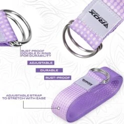 RDX SPORTS RDX F21 D-Ring Steel Buckle Cotton Yoga Strap -Rdx Sports f21 yoga strap pattern 4