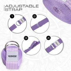 RDX SPORTS RDX F21 D-Ring Steel Buckle Cotton Yoga Strap -Rdx Sports f21 yoga strap pattern 6