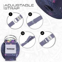 RDX SPORTS RDX F3 D-Ring Steel Buckle Cotton Yoga Strap -Rdx Sports f3 yoga strap pattern 6