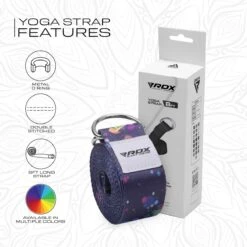 RDX SPORTS RDX F3 D-Ring Steel Buckle Cotton Yoga Strap -Rdx Sports f3 yoga strap pattern 7