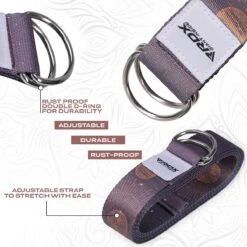 RDX SPORTS RDX F4 D-Ring Steel Buckle Cotton Yoga Strap -Rdx Sports f4 yoga strap pattern 4