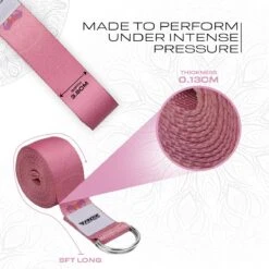 RDX SPORTS RDX F5 D-Ring Steel Buckle Cotton Yoga Strap -Rdx Sports f5 yoga strap pattern 3