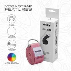 RDX SPORTS RDX F5 D-Ring Steel Buckle Cotton Yoga Strap -Rdx Sports f5 yoga strap pattern 7