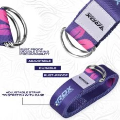 RDX SPORTS RDX F6 D-Ring Steel Buckle Cotton Yoga Strap 12 RDX SPORTS RDX F6 D-Ring Steel Buckle Cotton Yoga Strap -Rdx Sports f6 yoga strap pattern 4