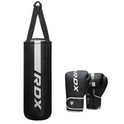 RDX SPORTS RDX F6 2FT KARA Kids Punch Bag & 6OZ Gloves -Rdx Sports f6 kara 2ft black white kids punching bag 4