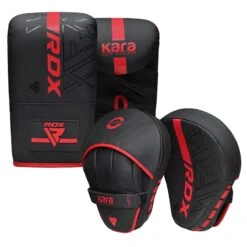 RDX SPORTS RDX F6 KARA Bag Mitts & Focus Pads -Rdx Sports f6 kara 4oz black red bag gloves 4 3