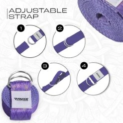 RDX SPORTS RDX F7 D-Ring Steel Buckle Cotton Yoga Strap -Rdx Sports f7 yoga strap pattern 6