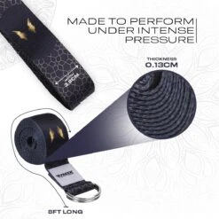 RDX SPORTS RDX F8 D-Ring Steel Buckle Cotton Yoga Strap -Rdx Sports f8 yoga strap pattern 3