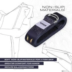 RDX SPORTS RDX F8 D-Ring Steel Buckle Cotton Yoga Strap -Rdx Sports f8 yoga strap pattern 5