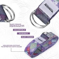 RDX SPORTS RDX F9 D-Ring Steel Buckle Cotton Yoga Strap 12 RDX SPORTS RDX F9 D-Ring Steel Buckle Cotton Yoga Strap -Rdx Sports f9 yoga strap pattern 4