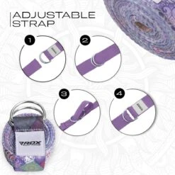 RDX SPORTS RDX F9 D-Ring Steel Buckle Cotton Yoga Strap 14 RDX SPORTS RDX F9 D-Ring Steel Buckle Cotton Yoga Strap -Rdx Sports f9 yoga strap pattern 6