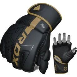 RDX SPORTS RDX F6 KARA MMA Grappling Gloves -Rdx Sports golden kara mma grappling gloves 1