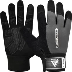 RDX SPORTS RDX W1 Full Finger Gym Gloves -Rdx Sports grey w1 full gym glove 1 6