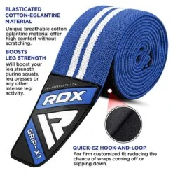 RDX SPORTS RDX K4 Weightlifting Knee Wraps OEKO-TEX® Standard 100 Certified 19 RDX SPORTS RDX K4 Weightlifting Knee Wraps OEKO-TEX® Standard 100 Certified -Rdx Sports k4 weightlifting knee wraps blue 3 2