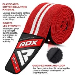 RDX SPORTS RDX K4 Weightlifting Knee Wraps OEKO-TEX® Standard 100 Certified 28 RDX SPORTS RDX K4 Weightlifting Knee Wraps OEKO-TEX® Standard 100 Certified -Rdx Sports k4 weightlifting knee wraps red 1 2