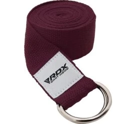 RDX SPORTS RDX P8 Non-Slip Cotton Yoga Strap With Rust Proof Steel D-Ring Buckle -Rdx Sports maroon yoga strap 1