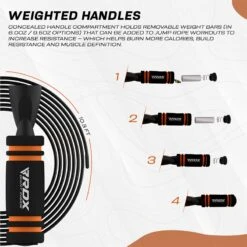 RDX SPORTS RDX X2 Adjustable 10.3ft Non-Slip Memory Foam Soft Handles Jump Rope 20 RDX SPORTS RDX X2 Adjustable 10.3ft Non-Slip Memory Foam Soft Handles Jump Rope -Rdx Sports memory foam anti slip handles adjustable skipping rope orange 4 1