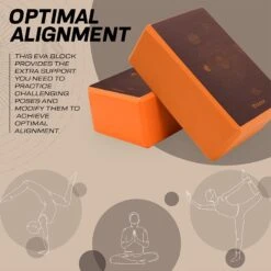 RDX SPORTS RDX D1 High Density EVA Foam Yoga Blocks Non-Slip Brick -Rdx Sports orange design yoga blocks 5