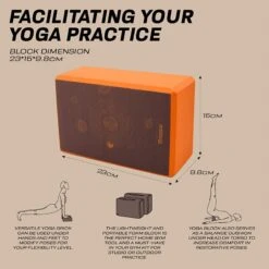 RDX SPORTS RDX D1 High Density EVA Foam Yoga Blocks Non-Slip Brick -Rdx Sports orange design yoga blocks 7