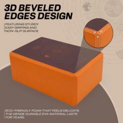 RDX SPORTS RDX D1 High Density EVA Foam Yoga Blocks Non-Slip Brick -Rdx Sports orange design yoga blocks 8