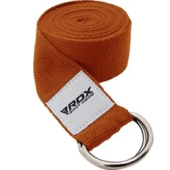 RDX SPORTS RDX P8 Non-Slip Cotton Yoga Strap With Rust Proof Steel D-Ring Buckle -Rdx Sports orange yoga strap 1