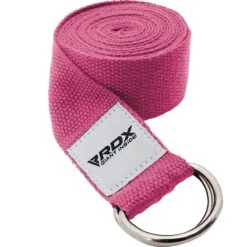 RDX SPORTS RDX P8 Non-Slip Cotton Yoga Strap With Rust Proof Steel D-Ring Buckle -Rdx Sports pink yoga strap 1