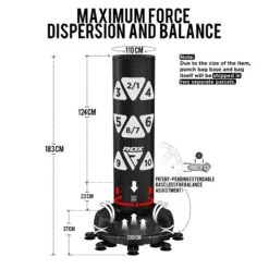 RDX SPORTS RDX FREE-STANDING ADULT PUNCH BAG TARGET MEDIUM BAG 5FT -Rdx Sports punch bag 004 9