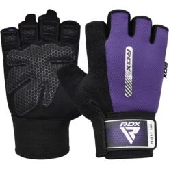 RDX SPORTS RDX W1 Gym Workout Gloves -Rdx Sports purple half gym gloves 1 4