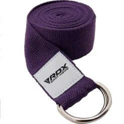 RDX SPORTS RDX P8 Non-Slip Cotton Yoga Strap With Rust Proof Steel D-Ring Buckle -Rdx Sports purple yoga strap 1
