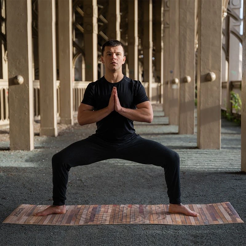 RDX SPORTS RDX D4 Iris 6mm PVC Yoga Mat Rustic Wood 4 RDX SPORTS RDX D4 Iris 6mm PVC Yoga Mat Rustic Wood - Image 2