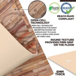 RDX SPORTS RDX D4 Iris 6mm PVC Yoga Mat Rustic Wood 14 RDX SPORTS RDX D4 Iris 6mm PVC Yoga Mat Rustic Wood -Rdx Sports pvc yoga d4 mat 3 1