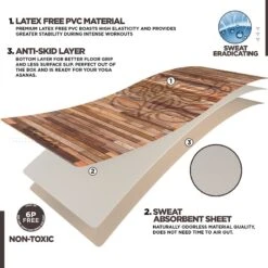 RDX SPORTS RDX D4 Iris 6mm PVC Yoga Mat Rustic Wood 12 RDX SPORTS RDX D4 Iris 6mm PVC Yoga Mat Rustic Wood -Rdx Sports pvc yoga d4 mat 5 1