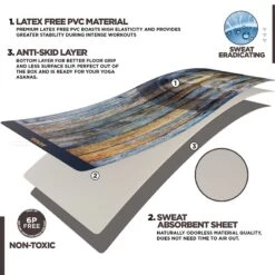 RDX SPORTS RDX D5 Iris 6mm PVC Yoga Mat Timber Blend -Rdx Sports pvc yoga d5 mat 5