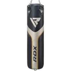 RDX SPORTS RDX T17 AURA 4ft / 5ft 2-in-1 Training Punch Bag In Pearl Black / White / Golden Set -Rdx Sports rdx black golden training punching bag 3