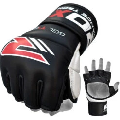 RDX SPORTS RDX T1 LEATHER MMA GLOVES -Rdx Sports rdx leather mma gel training grappling gloves 201