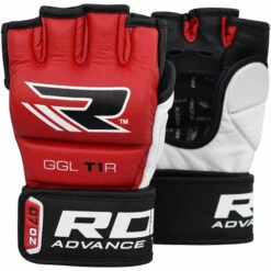 RDX SPORTS RDX T1 LEATHER MMA GLOVES -Rdx Sports rdx leather mma gel training grappling gloves 206