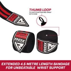 RDX SPORTS RDX 1B 4.5m Pro Hand Wraps Tape For Boxing, MMA & Muay Thai Elasticated -Rdx Sports rdx 1b mexican style boxing hand wraps 2