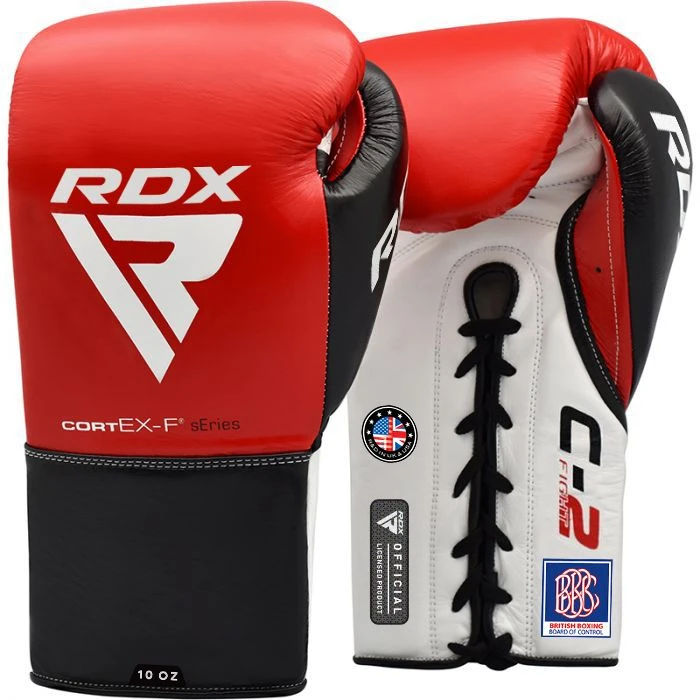 RDX SPORTS RDX C2 Fight Lace Up Leather Boxing Gloves BBBOFC/BIBA/WBF/NYAC /NEVADA APPROVED - Image 6