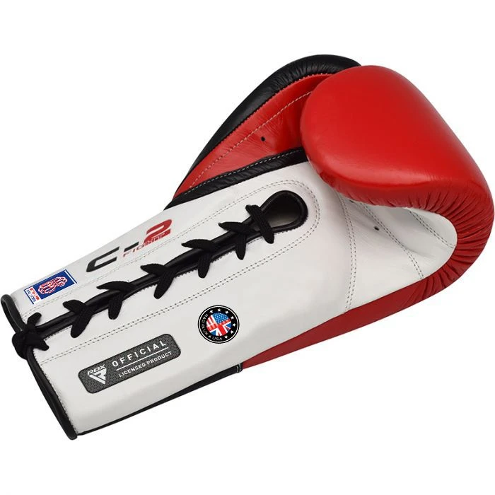 RDX SPORTS RDX C2 Fight Lace Up Leather Boxing Gloves BBBOFC/BIBA/WBF/NYAC /NEVADA APPROVED - Image 10