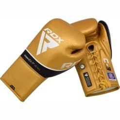 RDX SPORTS RDX C3 Fight Lace Up Leather Boxing Gloves BBBOFC/BIBA/WBF/NYAC /NEVADA APPROVED -Rdx Sports rdx c3 golden leather fight boxing gloves 5