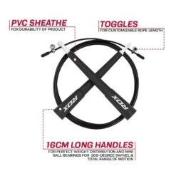 RDX SPORTS RDX C8 10 Ft. Adjustable PVC Coated Steel Cable Speed Jump Rope -Rdx Sports rdx c8 adjustable skipping rope 1
