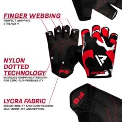 RDX SPORTS RDX FITNESS GYM GLOVES SHORT FINGER IN LYCRA -Rdx Sports rdx f6 fitness gym gloves 2