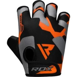 RDX SPORTS RDX FITNESS GYM GLOVES SHORT FINGER IN LYCRA -Rdx Sports rdx f6 fitness gym gloves orange 2