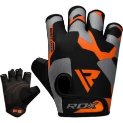 RDX SPORTS RDX FITNESS GYM GLOVES SHORT FINGER IN LYCRA -Rdx Sports rdx f6 fitness gym gloves orange 5