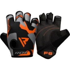 RDX SPORTS RDX FITNESS GYM GLOVES SHORT FINGER IN LYCRA -Rdx Sports rdx f6 fitness gym gloves orange 6